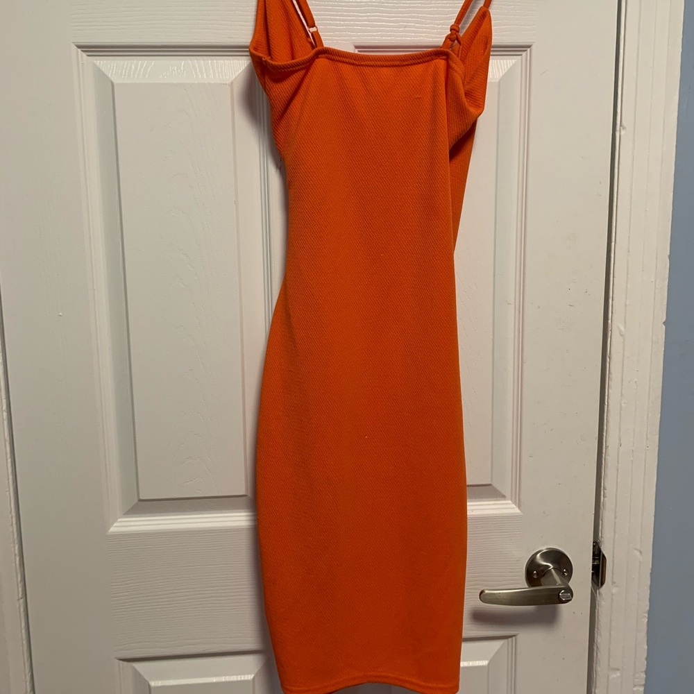 Orange Wrap Dress - Picture 8 of 8